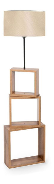 Stojanová lampa s policemi Audemallo 1 (béžová + přírodní)