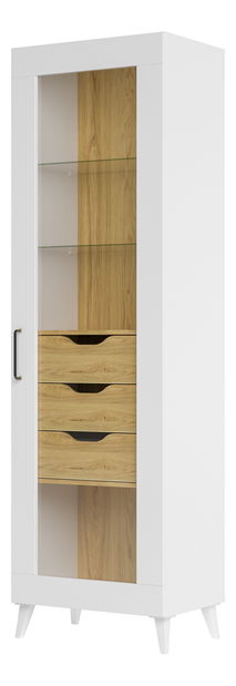 Vitrína Barilus 10 (ořech americký byant + bílá) (P)