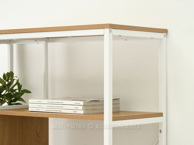 Regál Harp B (dub + bílá)