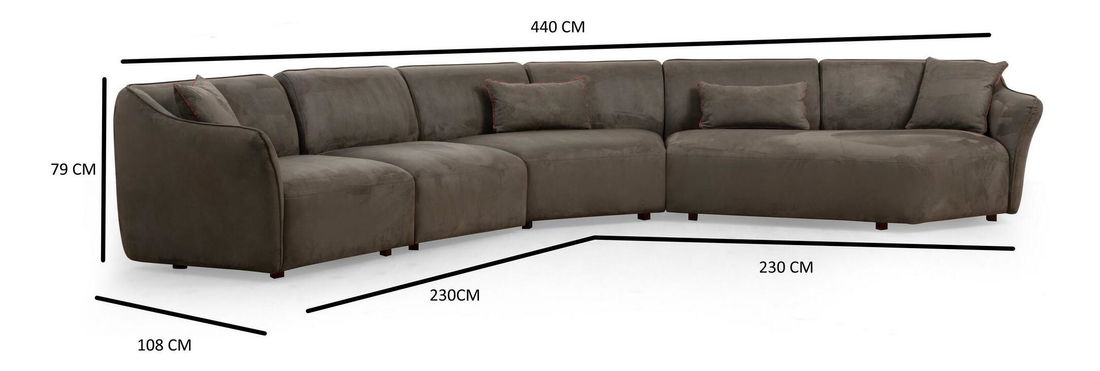 Rohová sedačka Mentasota 1 (hnědá)