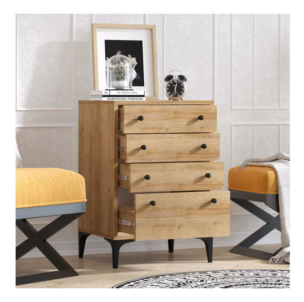 Komoda Aliex 3 (dub + černá)