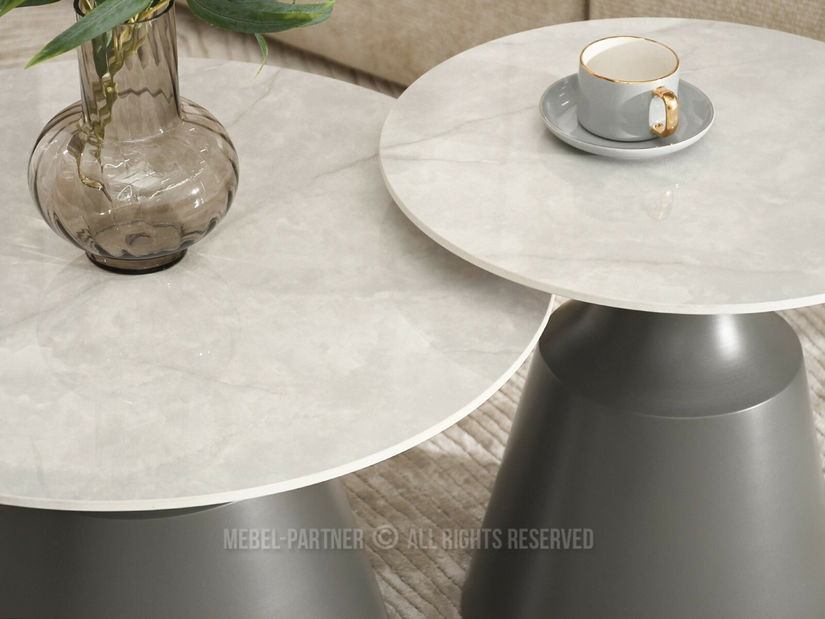 Konferenční stolek Alfiler (mramor + šedá)