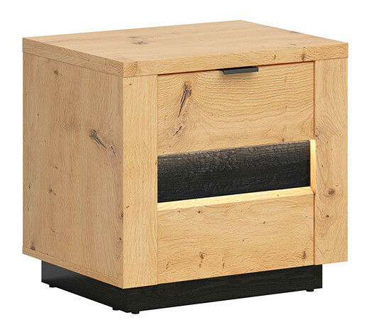 Noční stolek BRW Ostia KOM2S (dub artisan + dub černý)
