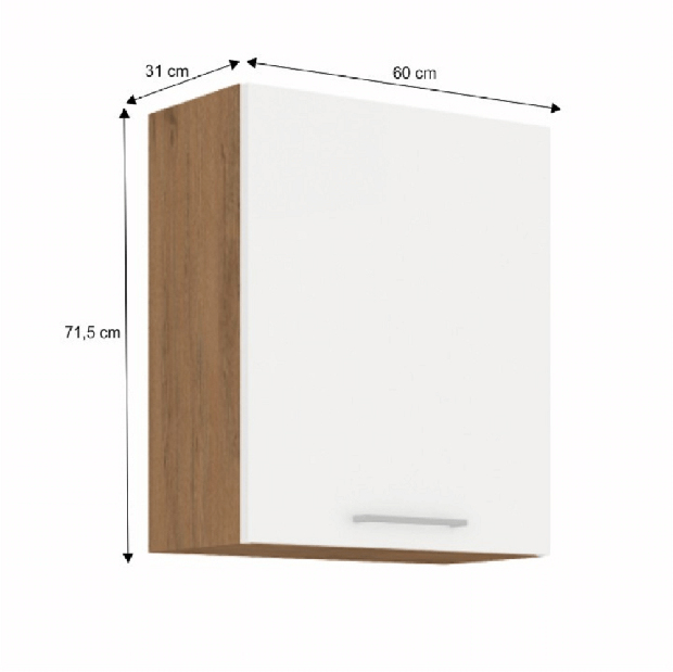 Horní kuchyňská skříňka 60 G-72 1F Velaga (lesk bílý + dub lancelot)