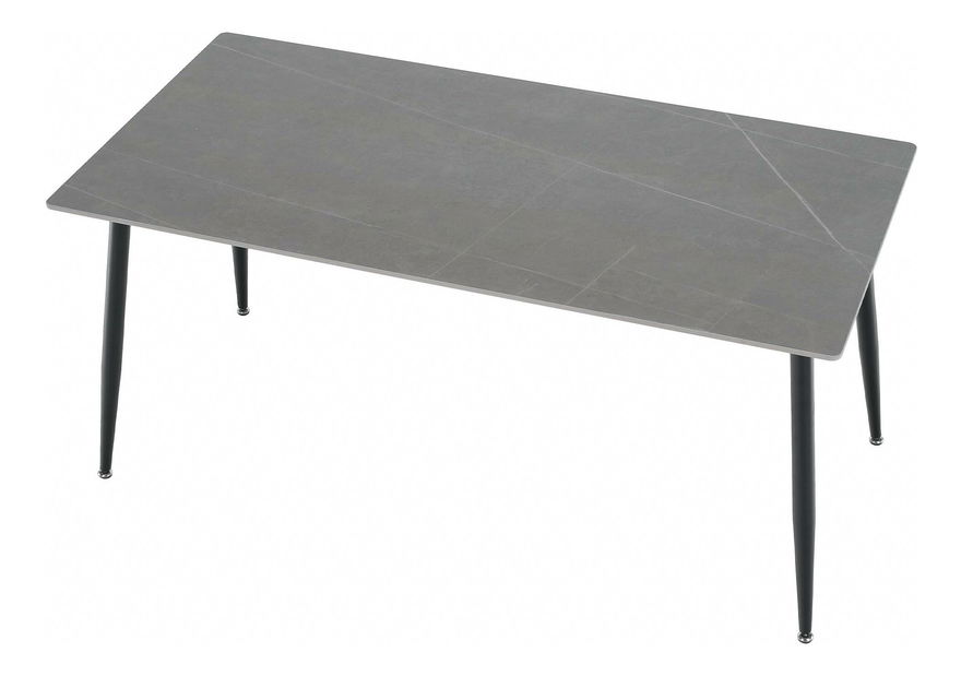 Jídelní stůl Fresia 2 (šedý mramor + černá) (pro 6 osob)