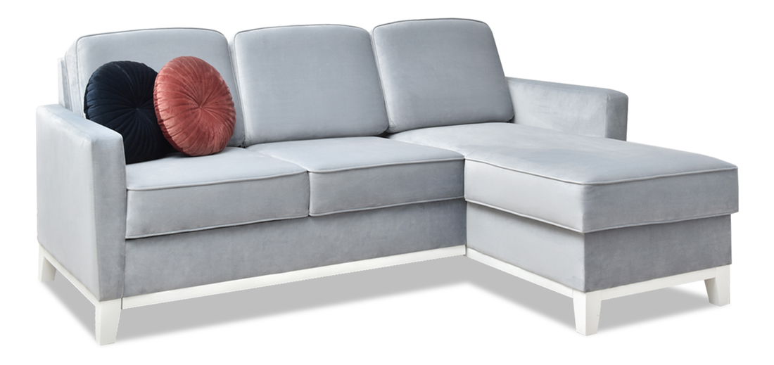 Rohová sedačka Biblioteca (šedá + bílá)