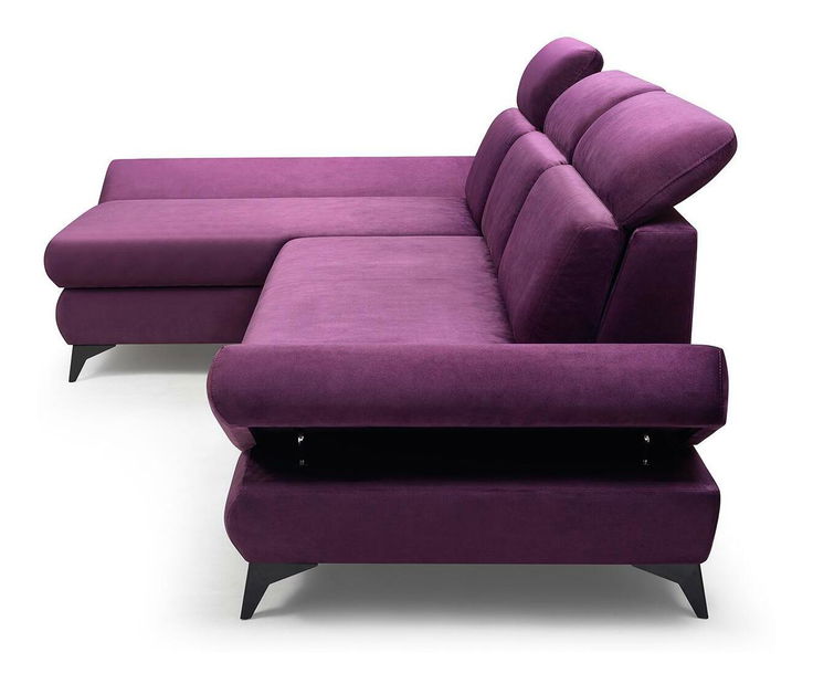 Rohová sedací souprava Titan (tmavě fialová) (L)