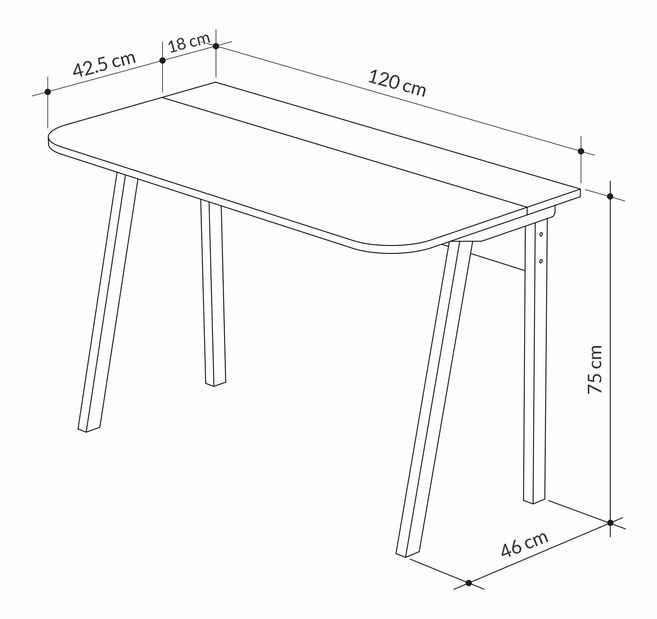 PC stolek Loqi (Mokka + Bílá)