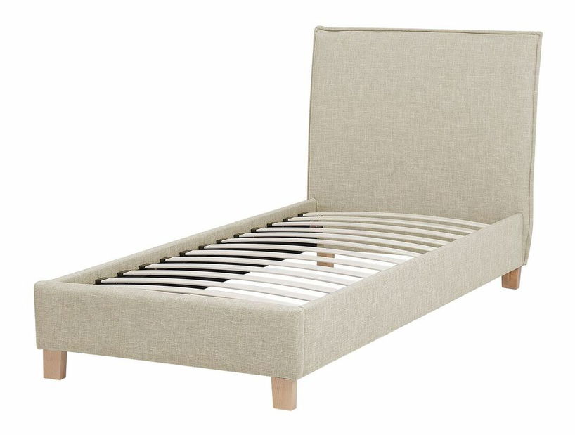 Jednolůžková postel 90 cm SANCHEZ (s roštem) (béžová)