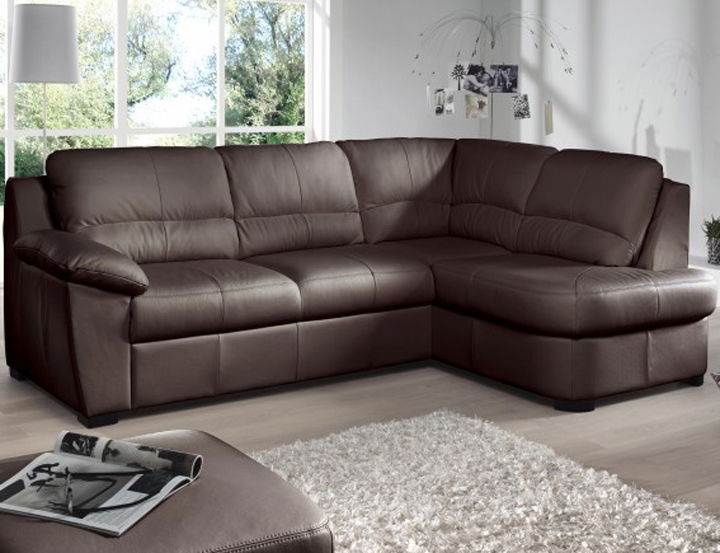 Kožená rohová sedací souprava Dano (P)
