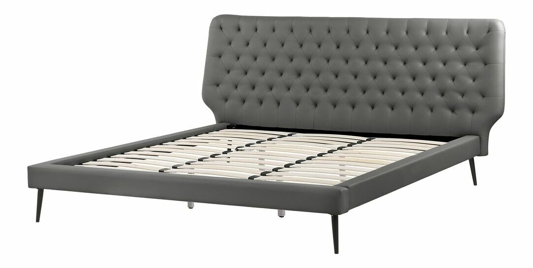 Manželská postel 180 cm ESONNA (s roštem) (šedá)