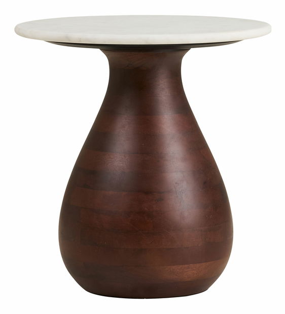 Příruční stolek Hnemira 2 (bílá + tmavě hnědá)