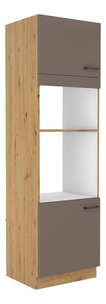 Potravinová kuchyňská skříňka na troubu a mikrovlnku Barb 60 DPM-210 2F (dub artisan + truflová)