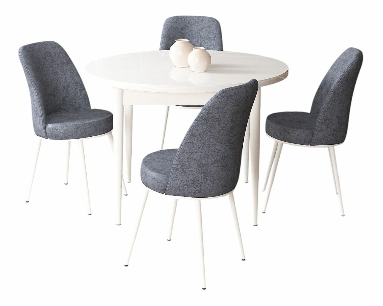 Jídelní set Torra (bílá + kouřová) (pro 4 osoby)