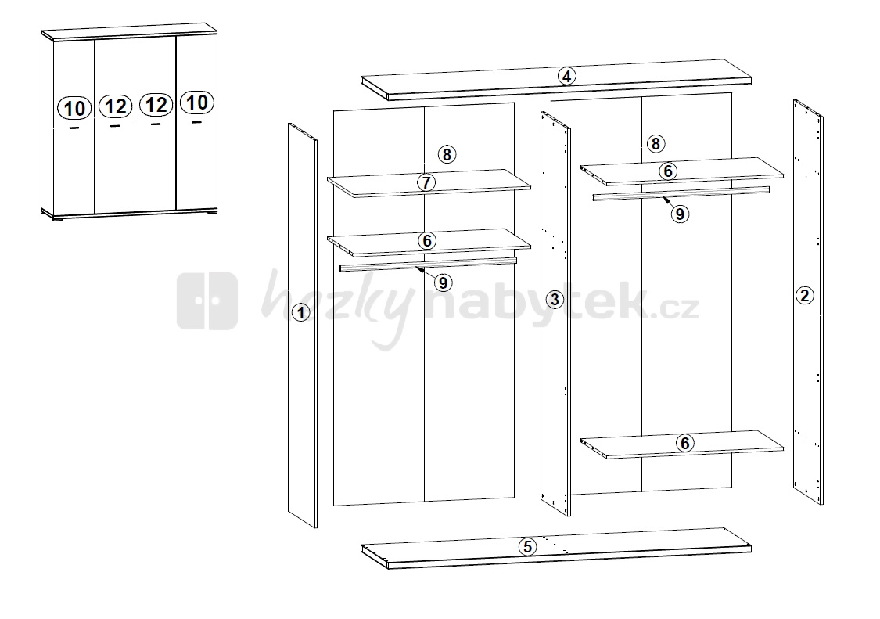 Šatní skříň BRW AFFI SZF4F/200 