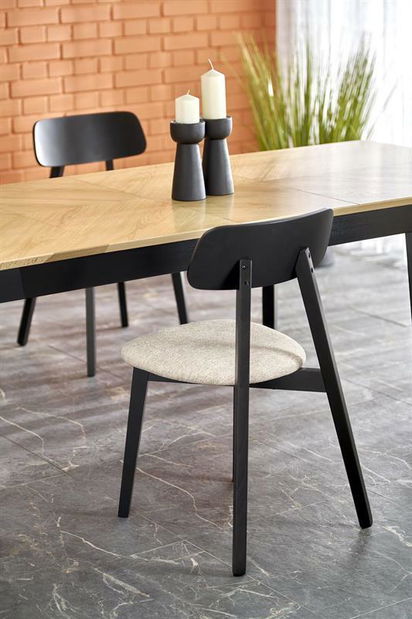 Jídelní stůl Emilo 120 (bílý mramor + černá) (pro 4 osoby)