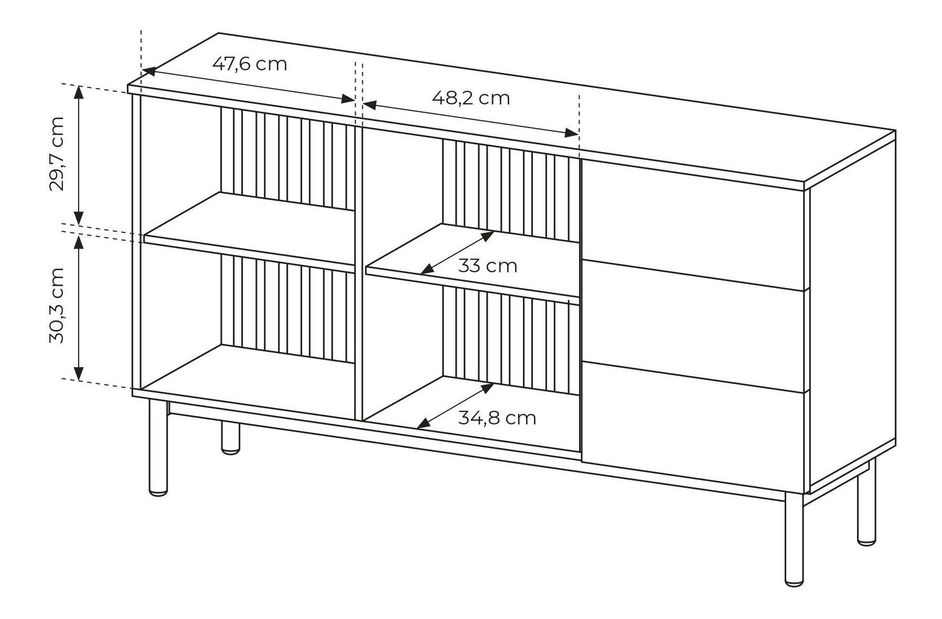 Komoda Lenge I (černá + dub coast evoke)
