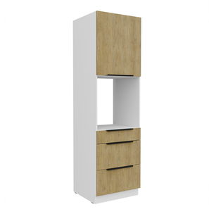 Potravinová kuchyňská skříňka na troubu Carminia 60 DPS-210 3S1F PREMIUM BOX (dub cremona + bílá)