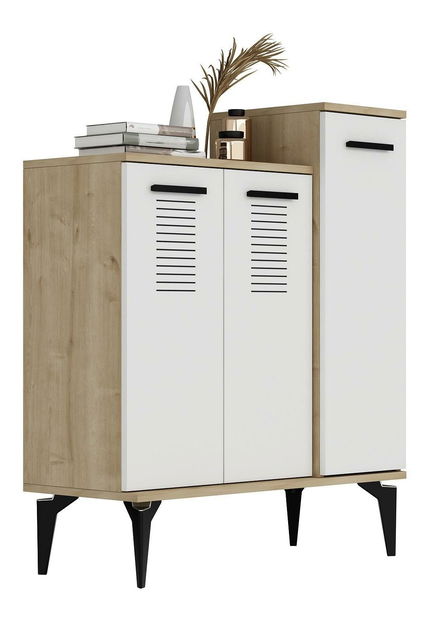 Botník (skříňka na boty) Vipapo 10 (dub safírový + bílá)