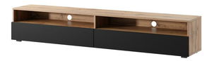 TV skříňka/stolek Redcan (s osvětlením) (černá + dub wotan)