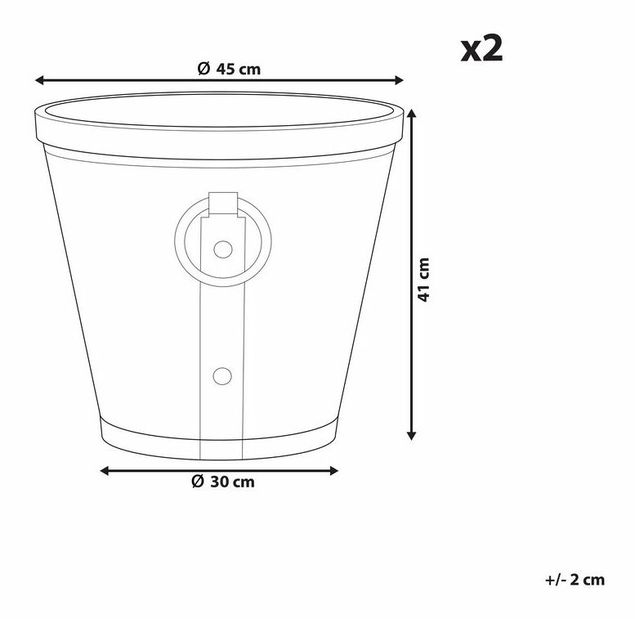 Sada 2 květináčů ⌀ 45 cm Varrie (hnědá)
