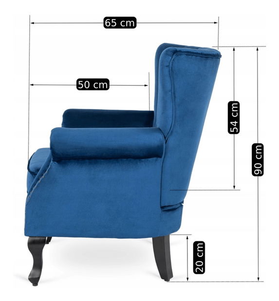  Křeslo Malik (tmavě modrá)