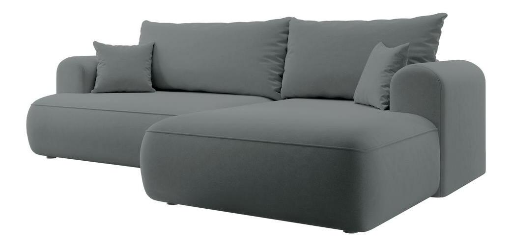 Rohová sedací souprava Olivo I (P) (šedočerná světlejší + černá)