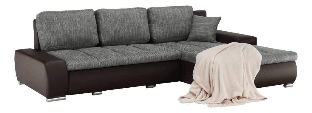 Rohová sedací souprava Gisoilp (hnědá + hnědošedá)