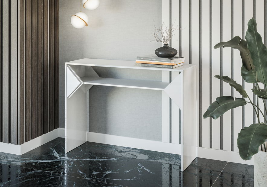 Konzolový stolek Tonfir (lesk bílý)