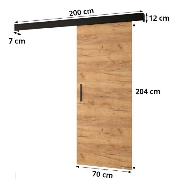 Posuvné dveře 70 cm Slavdro 1 (černá matná + bílá matná)