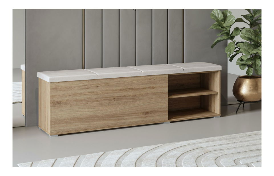 Botník (skříňka na boty) Verdeene (divoký dub + béžová)