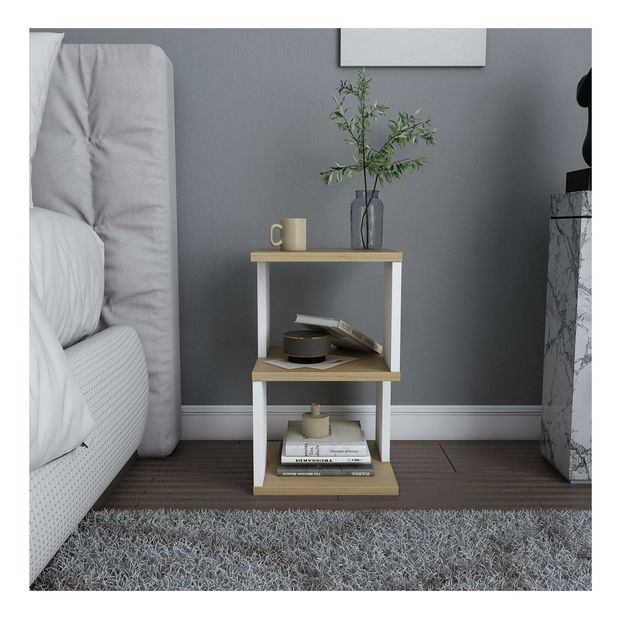 Noční stolek Caramello (dub + bílá)