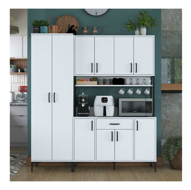 Set kuchyňských skříněk Jenaretta 33 (bílá + černá)