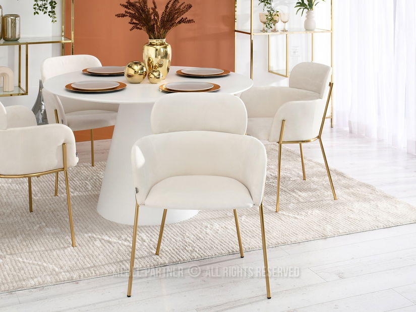 Židle Baggie K (krémová + zlatá)