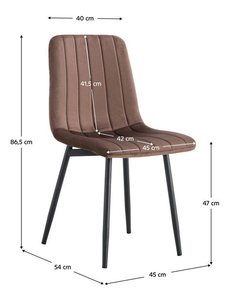 Jídelní židle Rameta Typ 1 J06-HLR-49 (hnědá + černá)