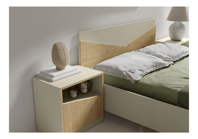 Ložnice Avain (světlobéžová + dub olejovaný)