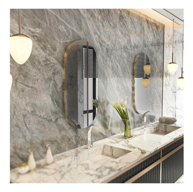 Zrcadlo Nekada (tmavě šedá + zlatá)