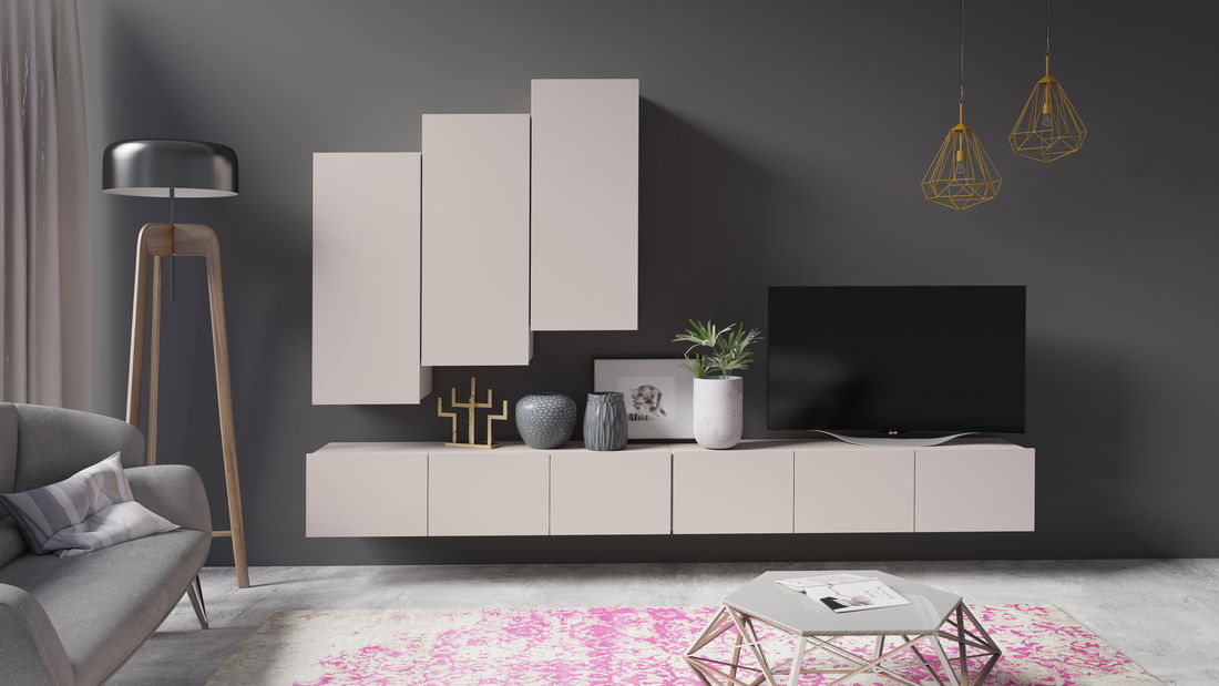 Obývací stěna Calabria C20 (cashmere) (bez osvětlení)