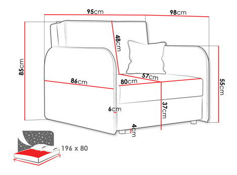 Rozkládací křeslo Carivia Loft I (Run Again 6) (s úl. prostorem)