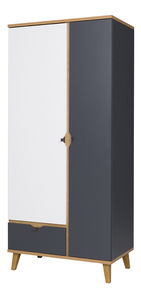 Šatní skříň Mimone SZ2D1SZ (dub zlatý + bílá matná + grafit)