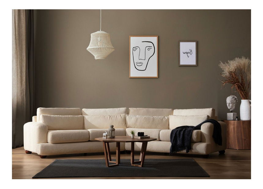 Pohovka čtyřsedačka Riverolla (P) (béžová)