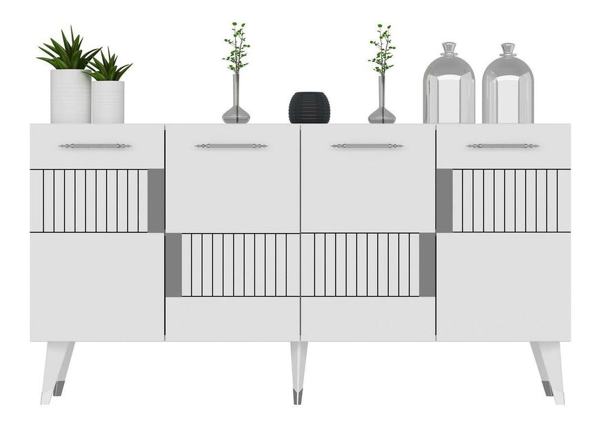 Skříňka Lotoka 2 (bílá + stříbrná)