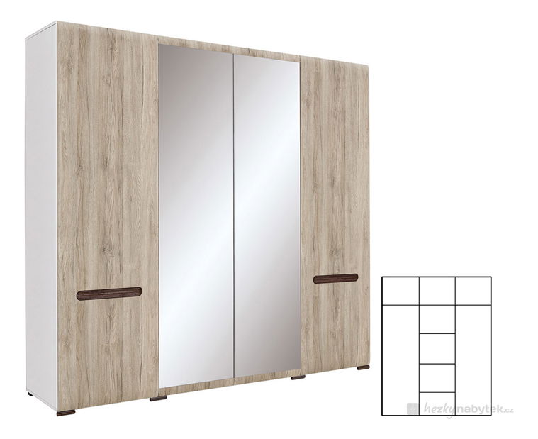 Šatní skříň BRW Azteca SZF2D2L/21/22