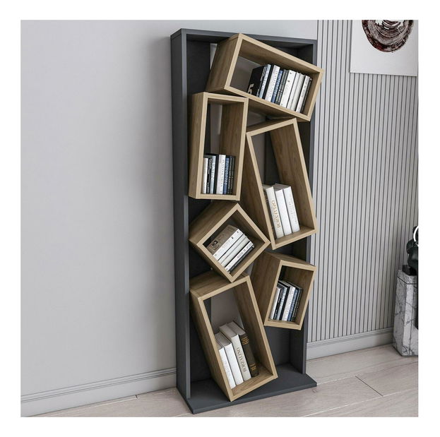 Regál Cormanolla (černá + dub)