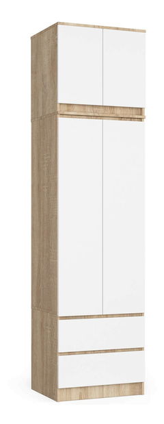 Nadstavba na skříň Sashka II (dub sonoma + bílá)