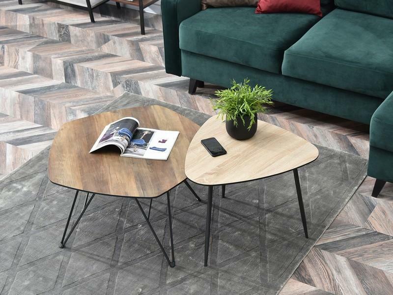 Konferenční stolek Petal Zest Xl (ořech + černá)