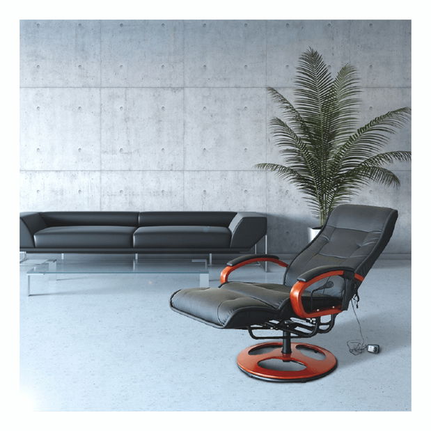 Masážní křeslo Ardos (ekokůže černá + třešeň) 