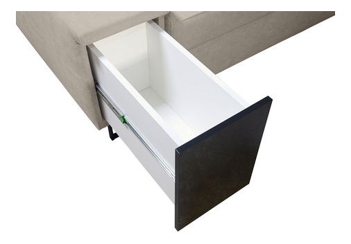 Rohová sedačka U Pesaruna VIII (černá + šedá) (s úl. prostorem) (L)