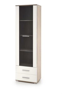 Vitrína Lappa (bílá + dub sonoma