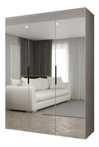 Šatní skříň 150 cm Mirabella 3 (kašmír + černá)